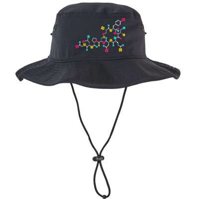 Oxytocin Molecule And Flowers Love Hormone Chemistry Design Bucket Hat