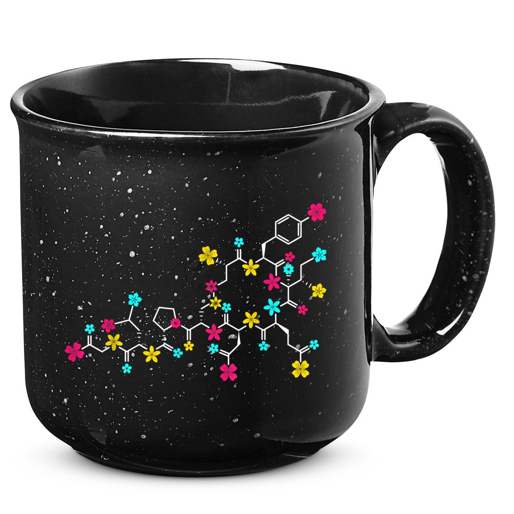 Oxytocin Molecule And Flowers Love Hormone Chemistry Design 15oz Campfire Ceramic Mug