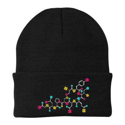 Oxytocin Molecule And Flowers Love Hormone Chemistry Design Beanie