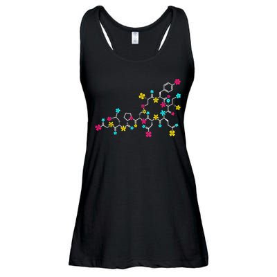 Oxytocin Molecule And Flowers Love Hormone Chemistry Design Ladies Essential Flowy Tank