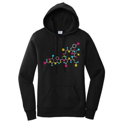 Oxytocin Molecule And Flowers Love Hormone Chemistry Design Women's Pullover Hoodie