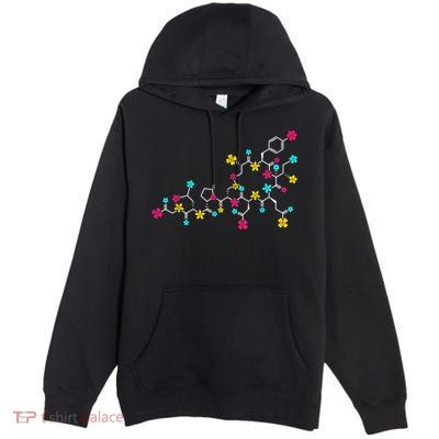 Oxytocin Molecule And Flowers Love Hormone Chemistry Design Premium Pullover Hoodie