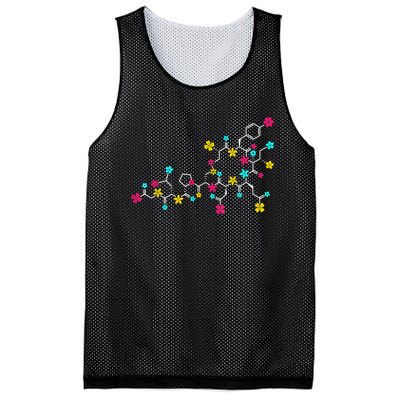 Oxytocin Molecule And Flowers Love Hormone Chemistry Design Mesh Reversible Basketball Jersey Tank