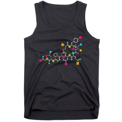 Oxytocin Molecule And Flowers Love Hormone Chemistry Design Tank Top