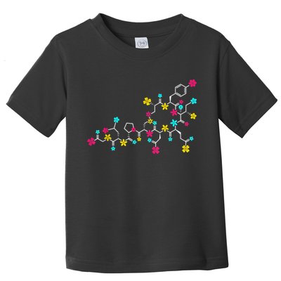 Oxytocin Molecule And Flowers Love Hormone Chemistry Design Toddler T-Shirt