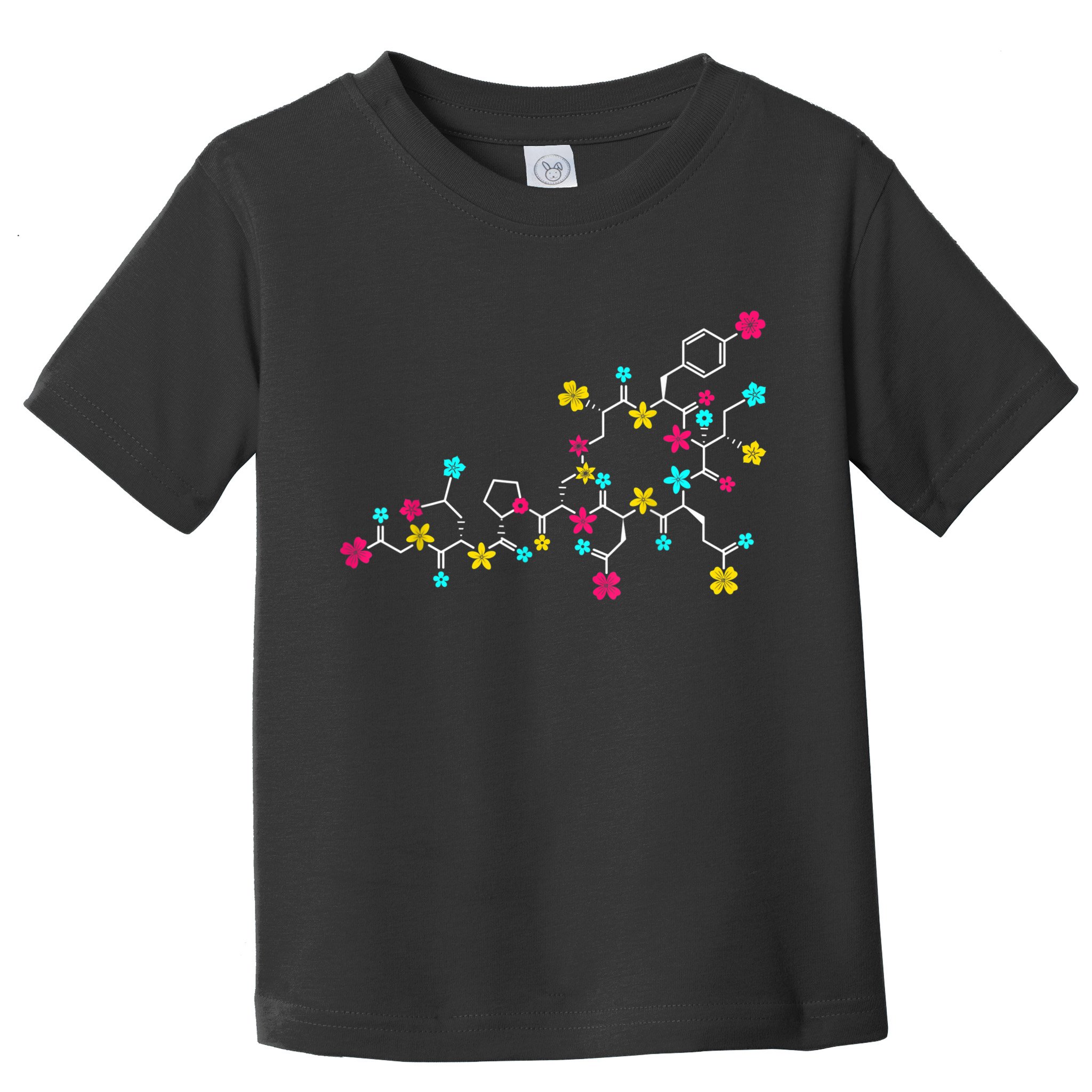 Oxytocin Molecule And Flowers Love Hormone Chemistry Design Toddler T-Shirt