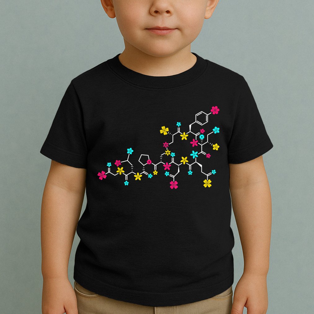 Oxytocin Molecule And Flowers Love Hormone Chemistry Design Toddler T-Shirt