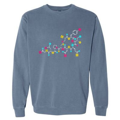 Oxytocin Molecule And Flowers Love Hormone Chemistry Design Garment-Dyed Sweatshirt