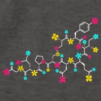 Oxytocin Molecule And Flowers Love Hormone Chemistry Design Vector Backpack