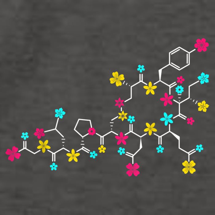 Oxytocin Molecule And Flowers Love Hormone Chemistry Design Vector Backpack