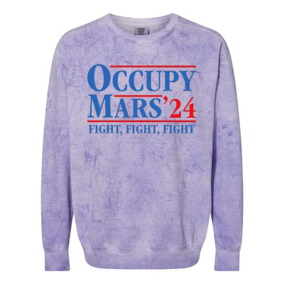 Occupy Mars Astronomy Space Fight Fight Fight Colorblast Crewneck Sweatshirt