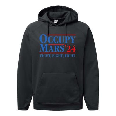 Occupy Mars Astronomy Space Fight Fight Fight Performance Fleece Hoodie