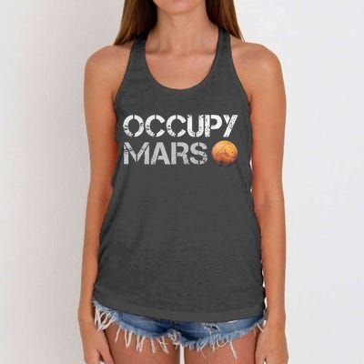 Occupy Mars Astronomy Space Explorer Women's Knotted Racerback Tank