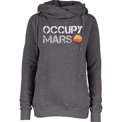 Occupy Mars Astronomy Space Explorer Womens Funnel Neck Pullover Hood