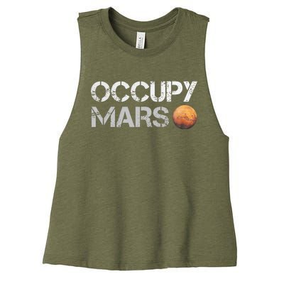 Occupy Mars Astronomy Space Explorer Women's Racerback Cropped Tank