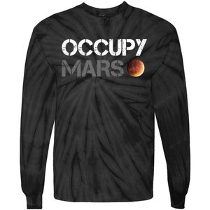 Occupy Mars Astronomy Space Explorer Rocket Tie-Dye Long Sleeve Shirt