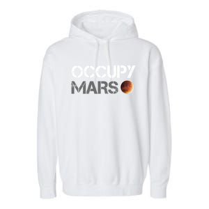 Occupy Mars Astronomy Space Explorer Rocket Garment-Dyed Fleece Hoodie