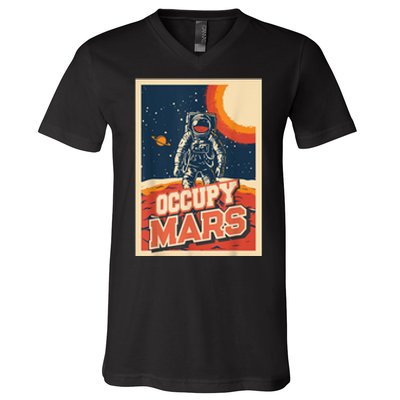 Occupy Mars Aerospace Space Travel V-Neck T-Shirt