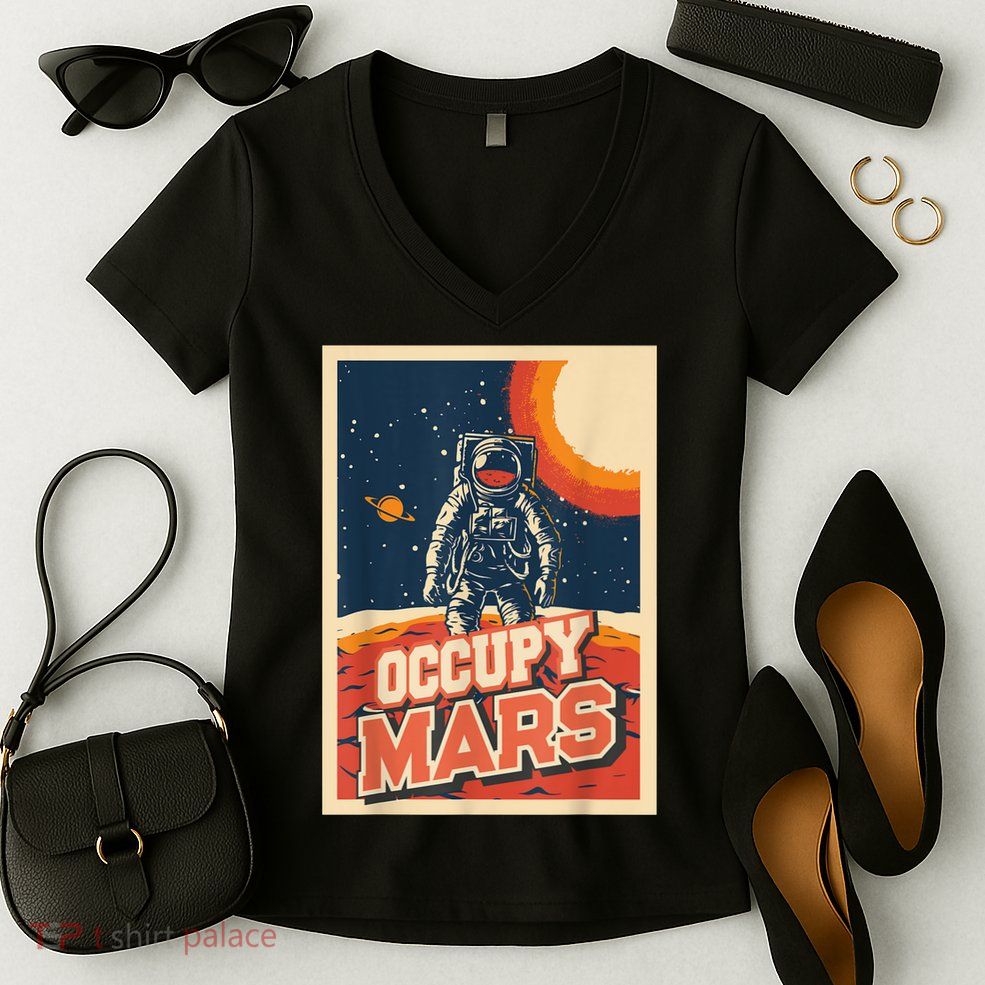 Occupy Mars Aerospace Space Travel Women's V-Neck T-Shirt