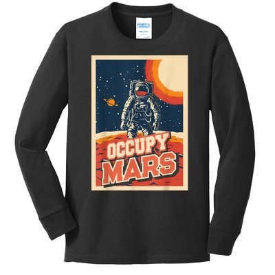 Occupy Mars Aerospace Space Travel Kids Long Sleeve Shirt