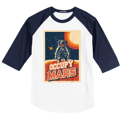 Occupy Mars Aerospace Space Travel Baseball Sleeve Shirt