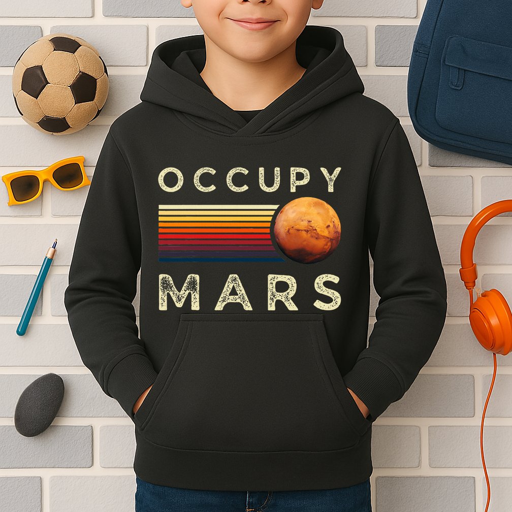 Occupy Mars Astronomy Space Explorer Kids Hoodie