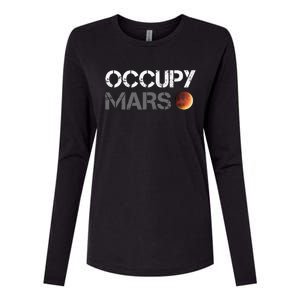 Occupy Mars Astronomy Space Explorer Rocket Science Womens Cotton Relaxed Long Sleeve T-Shirt