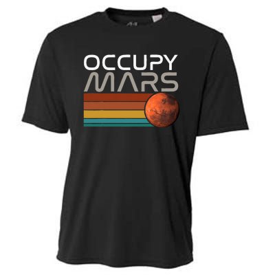 Occupy Mars Astronomy Space Explorer Rocket Vintage Cooling Performance Crew T-Shirt