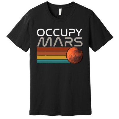 Occupy Mars Astronomy Space Explorer Rocket Vintage Premium T-Shirt