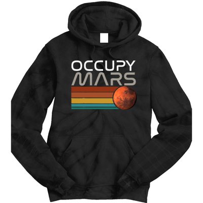 Occupy Mars Astronomy Space Explorer Rocket Vintage Tie Dye Hoodie