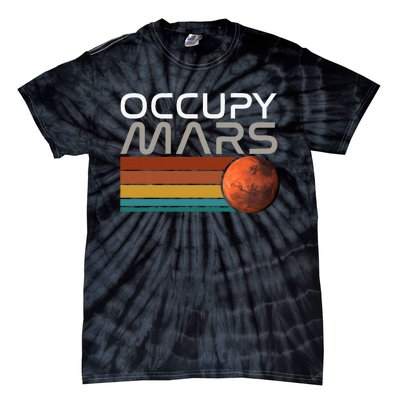 Occupy Mars Astronomy Space Explorer Rocket Vintage Tie-Dye T-Shirt