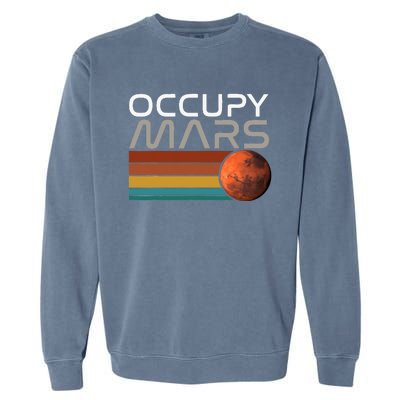 Occupy Mars Astronomy Space Explorer Rocket Vintage Garment-Dyed Sweatshirt