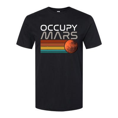 Occupy Mars Astronomy Space Explorer Rocket Vintage Softstyle CVC T-Shirt