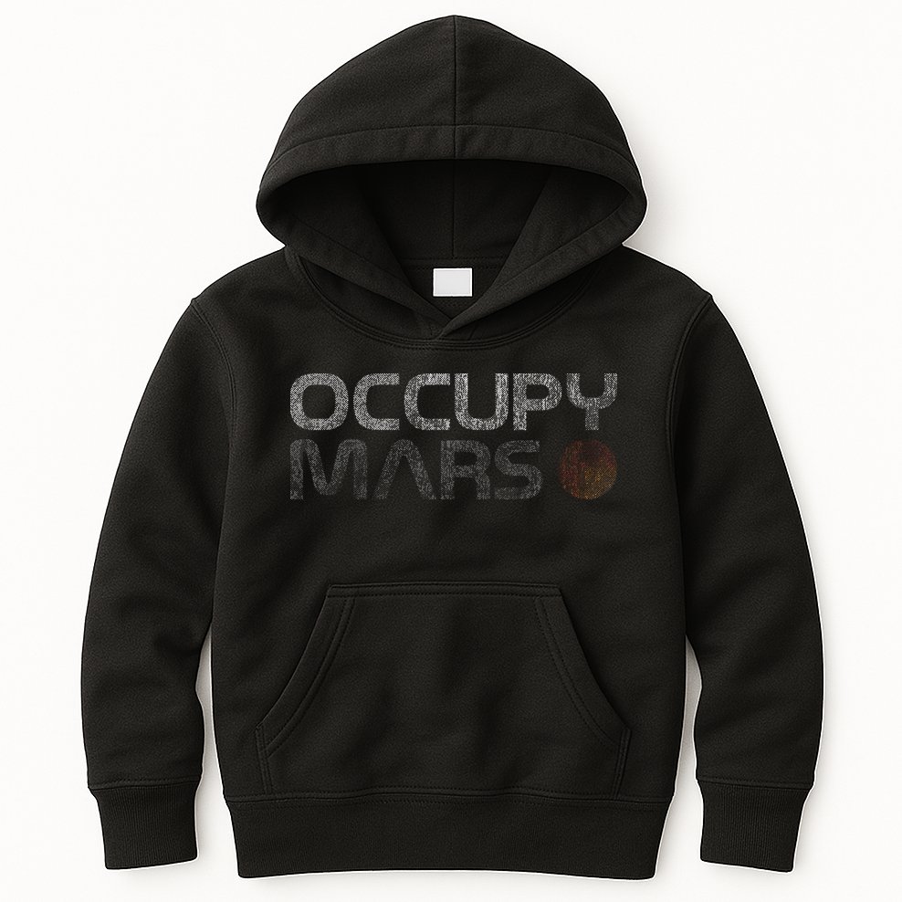Occupy Mars Astronomy Space Explorer Gift Kids Hoodie