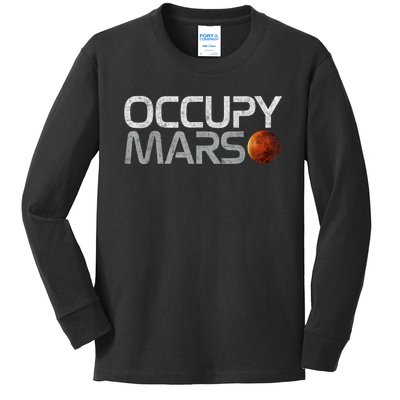 Occupy Mars Astronomy Space Explorer Kids Long Sleeve Shirt