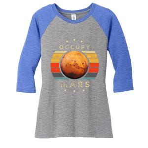 Occupy Mars Astronomy Space Explorer Women's Tri-Blend 3/4-Sleeve Raglan Shirt