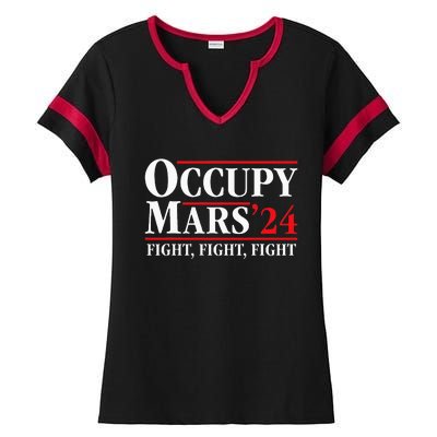 Occupy Mars Astronomy Space Fight Fight Fight Ladies Halftime Notch Neck Tee