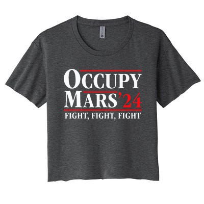 Occupy Mars Astronomy Space Fight Fight Fight Women's Crop Top Tee