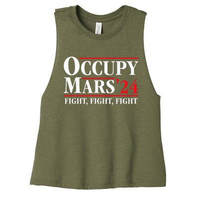 Occupy Mars Astronomy Space Fight Fight Fight Women's Racerback Cropped Tank