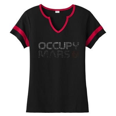 Occupy Mars Astronomy Space Explorer Ladies Halftime Notch Neck Tee