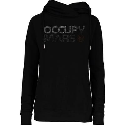 Occupy Mars Astronomy Space Explorer Womens Funnel Neck Pullover Hood