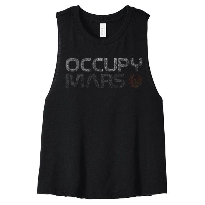 Occupy Mars Astronomy Space Explorer Women's Racerback Cropped Tank