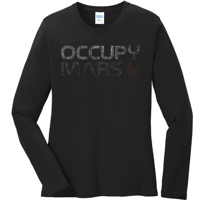 Occupy Mars Astronomy Space Explorer Ladies Long Sleeve Shirt