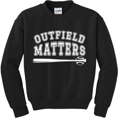 Outfield Matters Baseball Funny Kids Sweatshirt