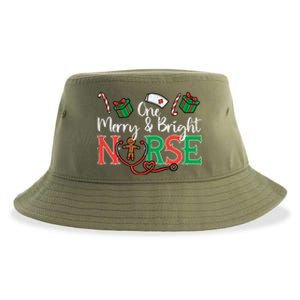 One Merry Bright Nurse Christmas Cute Xmas Nursing Scrub Top Gift Sustainable Bucket Hat