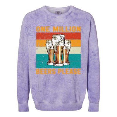 One Million Beers Please Colorblast Crewneck Sweatshirt