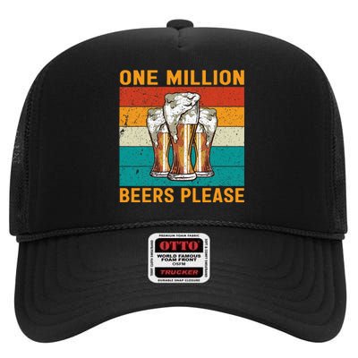 One Million Beers Please High Crown Mesh Back Trucker Hat