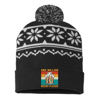 One Million Beers Please USA-Made Snowflake Beanie