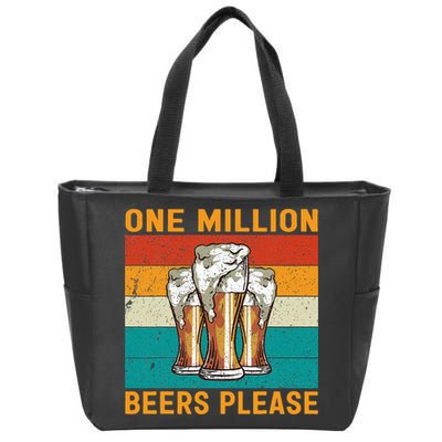 One Million Beers Please Zip Tote Bag