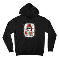 One Merry Bus Driver Messy Bun Christmas School Bus Driver Hoodie